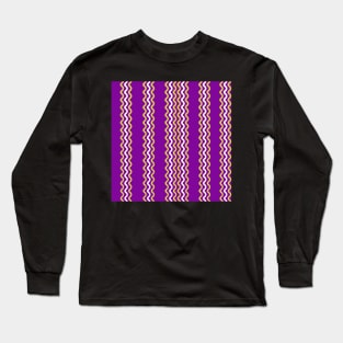 Retro 1960s Style Sixties Vintage Pattern Design Purple Yellow Long Sleeve T-Shirt